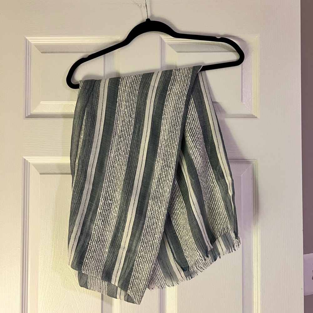 Striped Blue and White Scarf